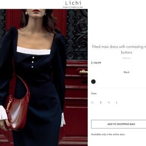 Black Sheath Dress with Puff Sleeves and Square Neck